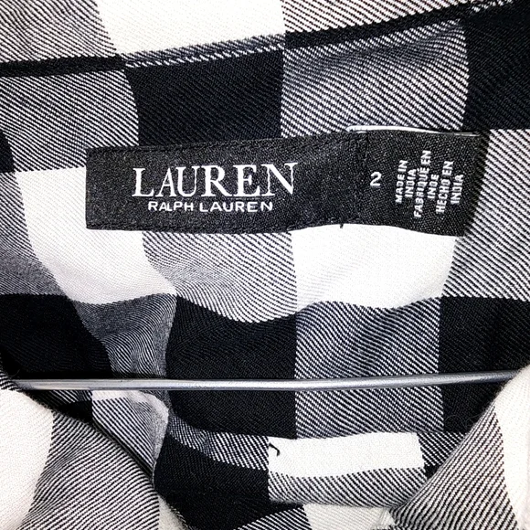Lauren Ralph Lauren Buffalo Check Belted Twill Long Sleeve Midi Shirt Dress Sz 2 - Picture 6 of 8